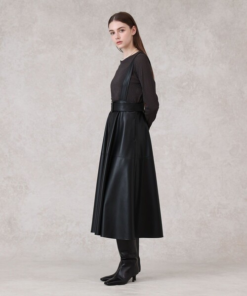 ANAYI（アナイ） スカート フェイクレザージャンパー スカート