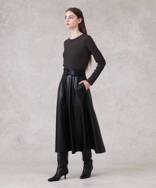 ANAYI（アナイ） スカート フェイクレザージャンパー スカート