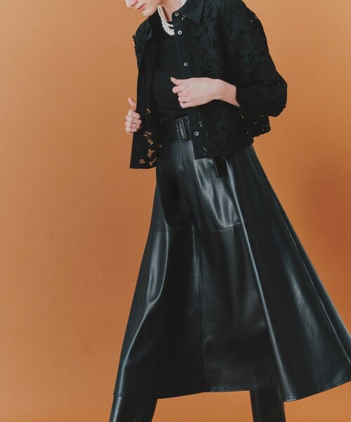 ANAYI（アナイ） スカート フェイクレザージャンパー スカート
