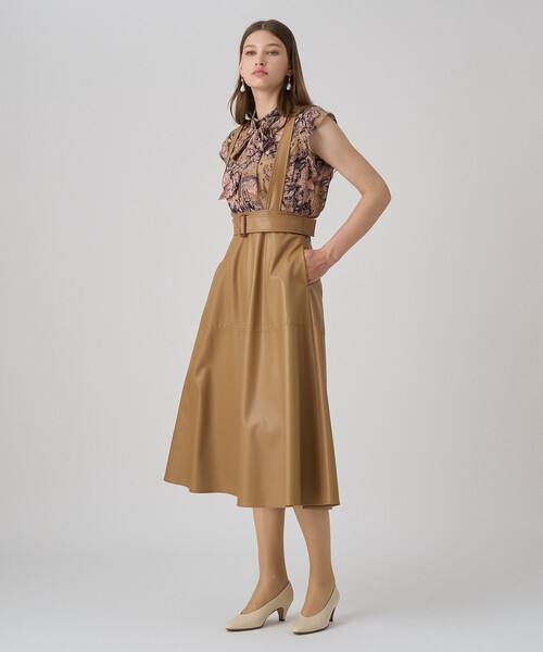 ANAYI（アナイ） スカート フェイクレザージャンパー スカート