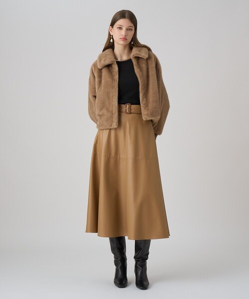 ANAYI（アナイ） スカート フェイクレザージャンパー スカート