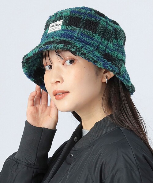 BEAMS HEART（ビームス ハート） 帽子 ハット チェック ボア バケット