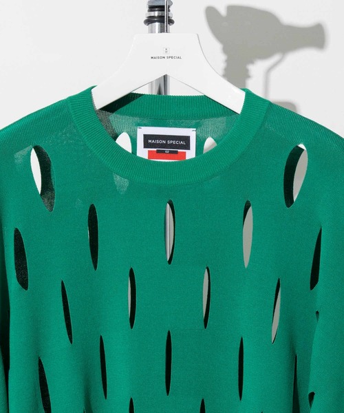 MAISON SPECIAL」 7分袖ニット 2 ブラック メンズ