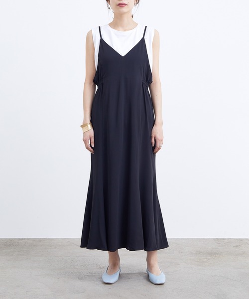 ADAM ET ROPE'（アダムエロペ） キャミソールワンピース FREE ブラック