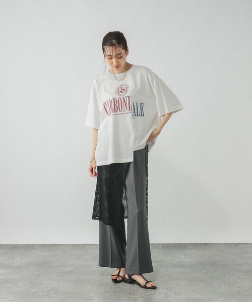 GLOBAL WORK（グローバルワーク） tシャツ 半袖 リメイク風プリントT 