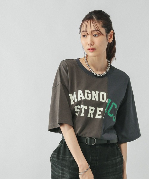 GLOBAL WORK（グローバルワーク） tシャツ 半袖 リメイク風プリントT 
