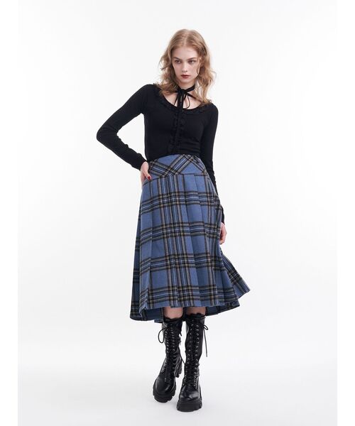 ウールプリーツスカート BLACK BY MOUSSY | pleats skirt (スカート(ロング) ) |SHEL