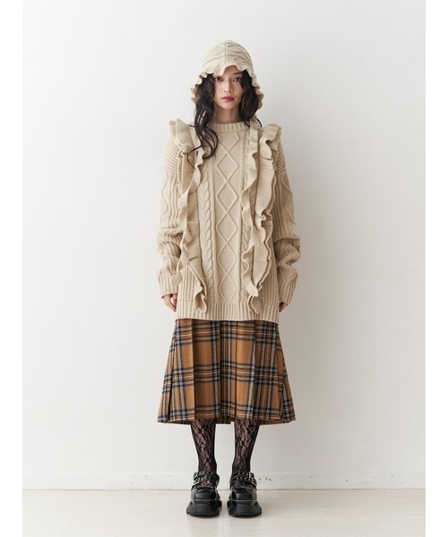 jouetie（ジュエティ） スカート ウールライクプリーツミドルチェック