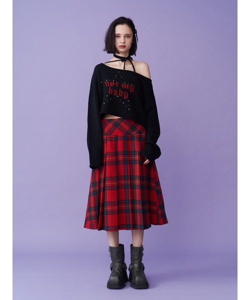 jouetie（ジュエティ） スカート ウールライクプリーツミドルチェック