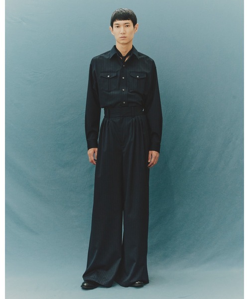 Juha（ユハ） スラックス EXTREME WIDE PINSTRIPE PANTS メンズ
