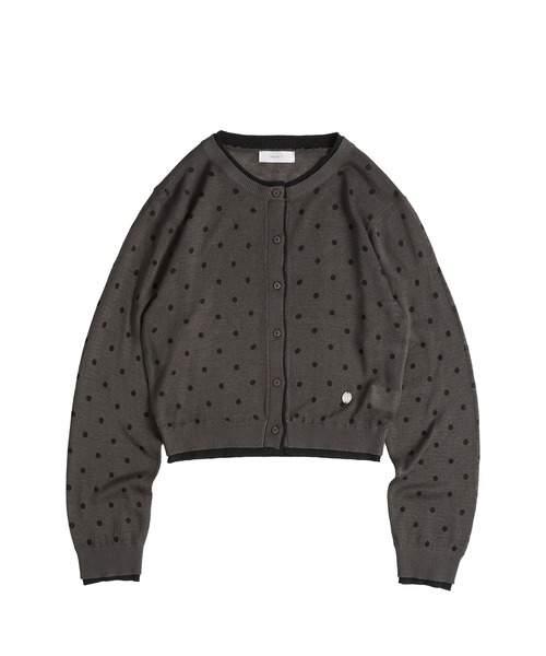 カーディガン layered-look crew neck sheer knit cardigan / レイヤード風シアーニットカーディガン レディー | MUHET | 05