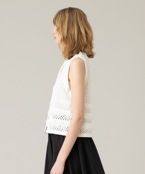 「LOULOU WILLOUGHBY」 ニットベスト 2 オフホワイト レディース_画像3