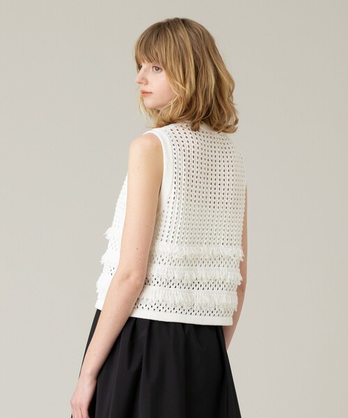 「LOULOU WILLOUGHBY」 ニットベスト 2 オフホワイト レディース_画像4
