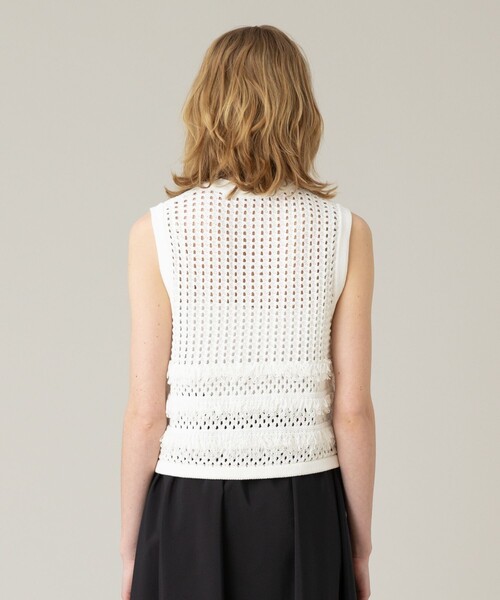 「LOULOU WILLOUGHBY」 ニットベスト 2 オフホワイト レディース_画像5