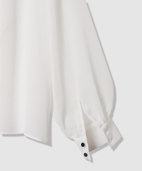 ANAYI（アナイ） ブラウス シャツ ジョーゼットバイカラーラッフル