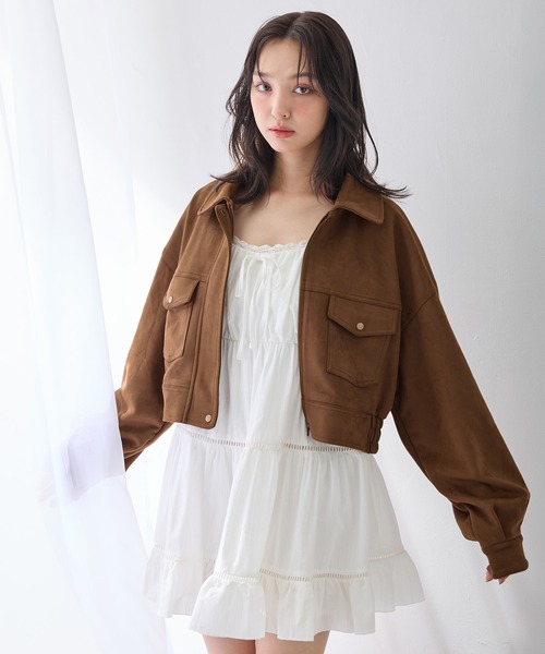 INGNI（イング） ブルゾン アウター フェイクスエードジップショート