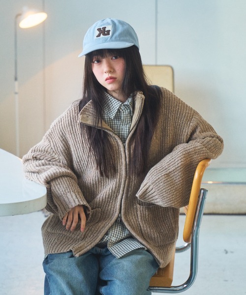 【確認用】ニット/セーター Elanque セーター ニット Full-zip nep knit/フルジップネップニット