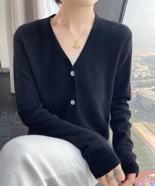 cammie カーディガン Vネックボタンカーディガン レディース