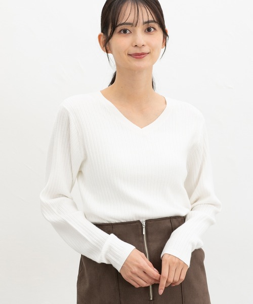 Honeys（ハニーズ） ニット セーター リブVネックニット レディース