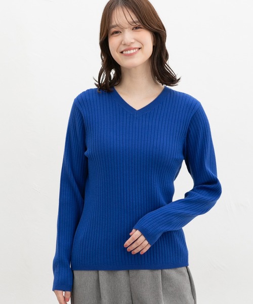 Honeys（ハニーズ） ニット セーター リブVネックニット レディース