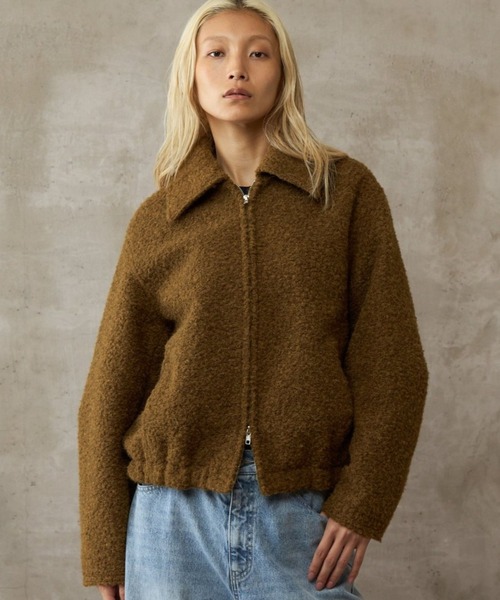 paradigm ブルゾン アウター 「paradigm」ウールライクボア襟付き