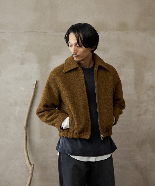 paradigm ブルゾン アウター 「paradigm」ウールライクボア襟付き