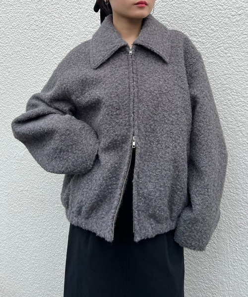 【A.P.C】ローマ　ボア襟付きウールコート A.P.C】ローマ ボア襟付きウールコート