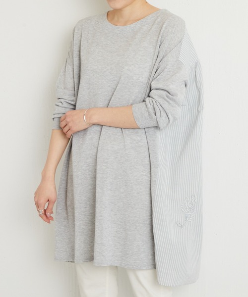 グレー 七分袖 ワンピース フリーサイズ BEARDSLEY（ビアズリー） 7分袖ワンピース FREE グレー レディース