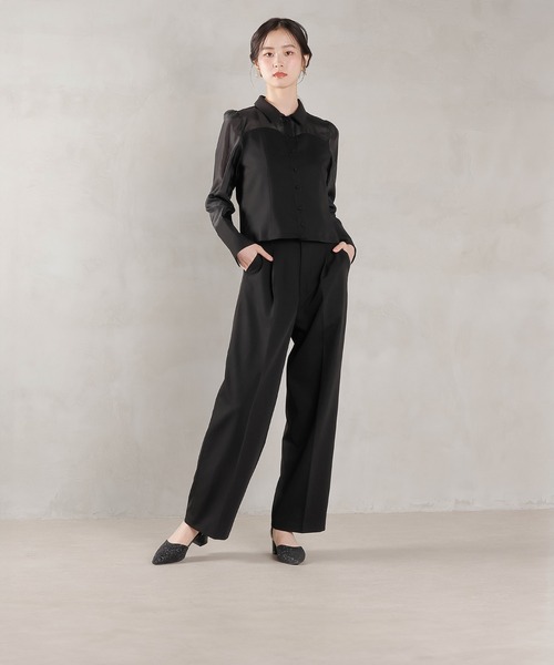 Kana パンツドレス 襟付きシャツトップス テーパードパンツドレス