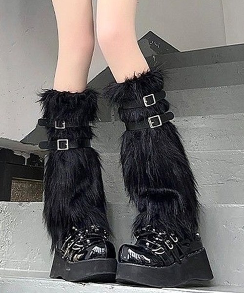 CALIFORNIA OUTFITTERS レッグウォーマー 9C63 フェイクファー ベルト