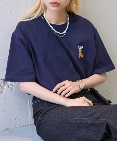 「POLO BCS」 半袖Tシャツ M ホワイト レディース_画像4