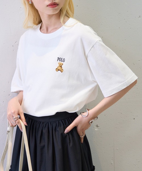 「POLO BCS」 半袖Tシャツ M ホワイト レディース_画像9