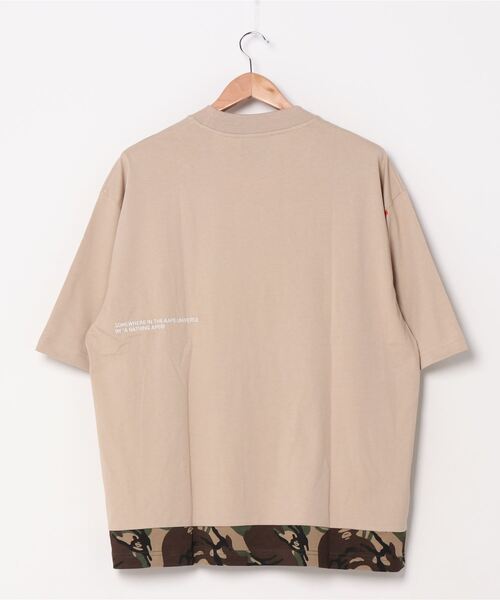「AAPE BY A BATHING APE」 半袖Tシャツ LARGE カーキ メンズ_画像2