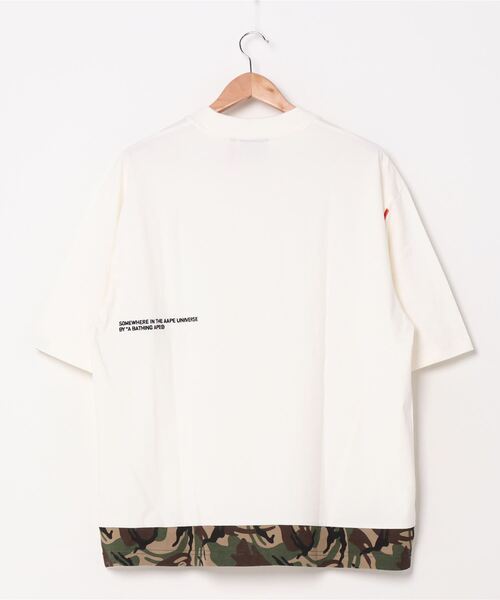 「AAPE BY A BATHING APE」 半袖Tシャツ LARGE カーキ メンズ_画像5