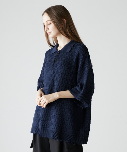 CLEL（クレイル） 半袖ニット S ネイビー メンズ : ZOZOTOWN Yahoo!店