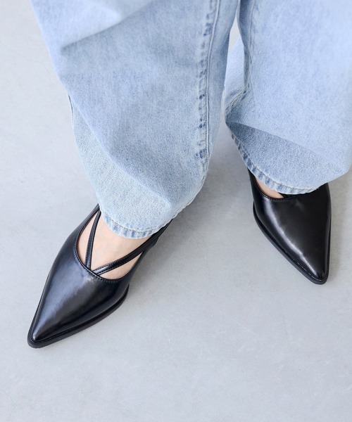 「menue」 ヒールサンダル 25.5cm ブラック レディース_画像5