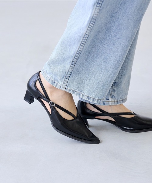 「menue」 ヒールサンダル 25.5cm ブラック レディース_画像7