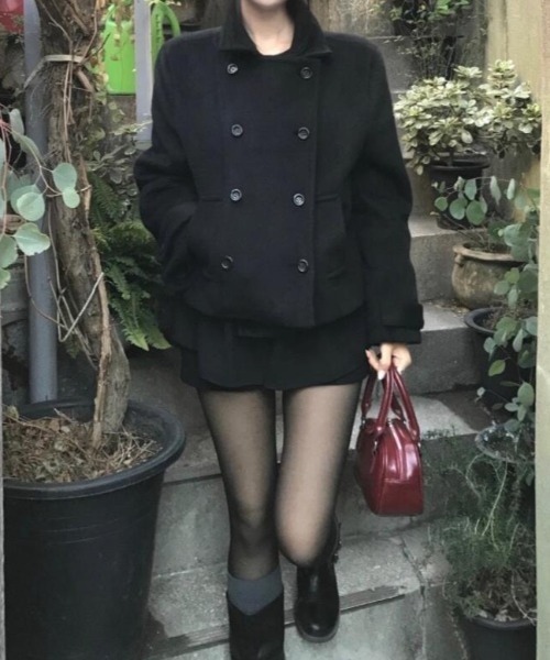 コート アウター ダブルブレストショートコート レディース : ZOZOTOWN