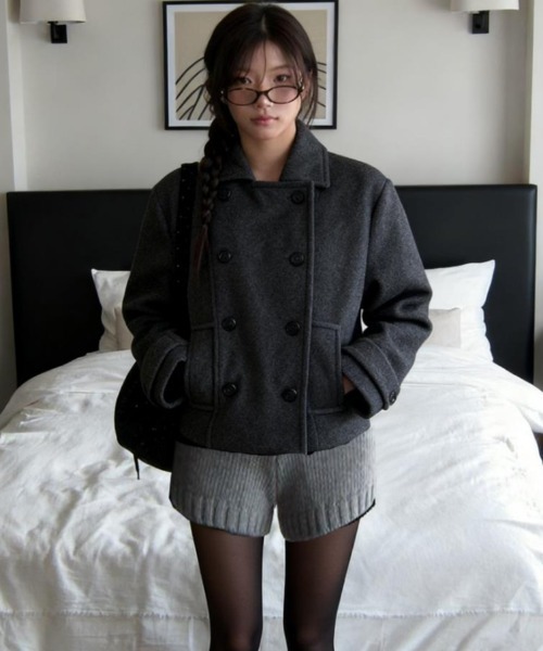 Christian Dror　ヴィンテージ　中綿入りダブルブレストショートコート Christian Dror ヴィンテージ 中綿入りダブルブレストショートコート