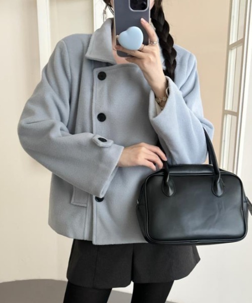 コート アウター ダブルブレストショートコート レディース : ZOZOTOWN
