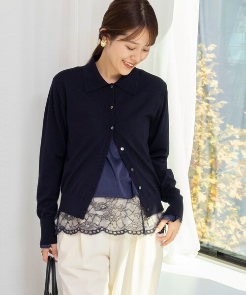 NOLLEY'S（ノーリーズ） ブラウス シャツ ウォッシャブル裾レース2WAY