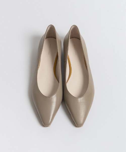 「A de Vivre」 フラットパンプス 23 グレイッシュベージュ レディース_画像8