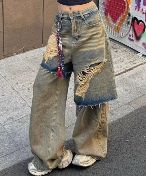 lilful ジーンズ デニム デニムパンツ 「25年秋冬新作」フェイク