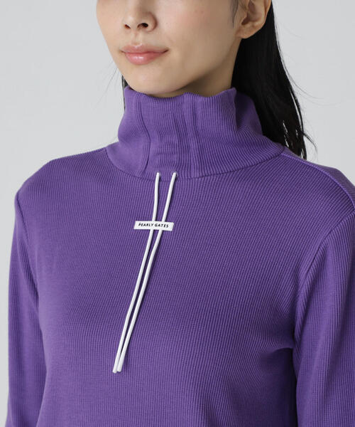 tシャツ 「PEARLY GATES」セルヒートリブフェイス長袖モックネックカットー レディース_14