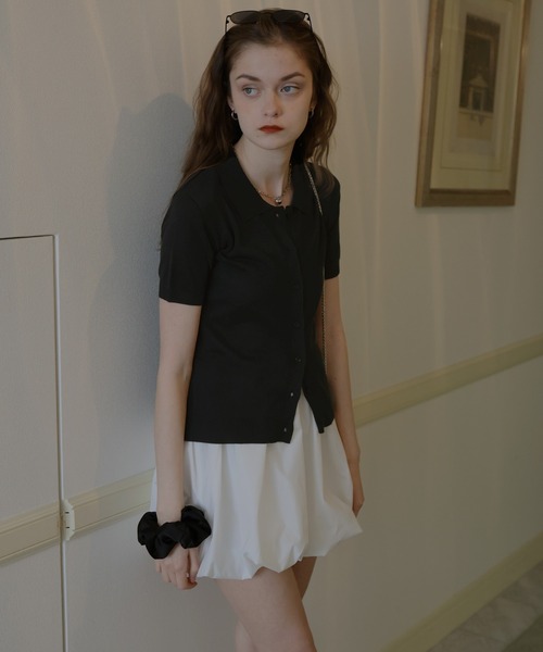 「Mili affinity」 半袖ニット FREE ブラック レディース_画像2