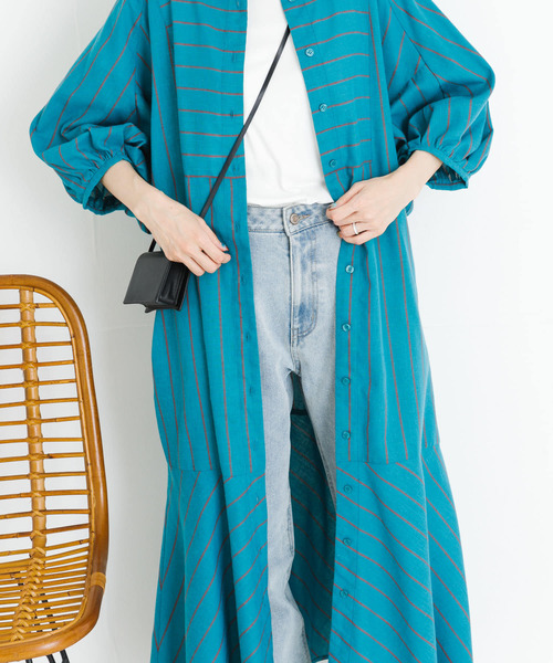 「UR Lab.」 半袖ワンピース FREE ブルー レディース_画像7