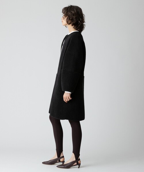 アルアバイル　Pコート　ブラック パイルメルトンデザインPコート | allureville (Women)/アルアバイル