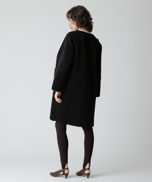 allureville（アルアバイル） ノーカラーコート 2 ブラック レディース