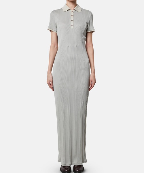 「iRENE」 半袖ワンピース 36 ネイビー レディース_画像2