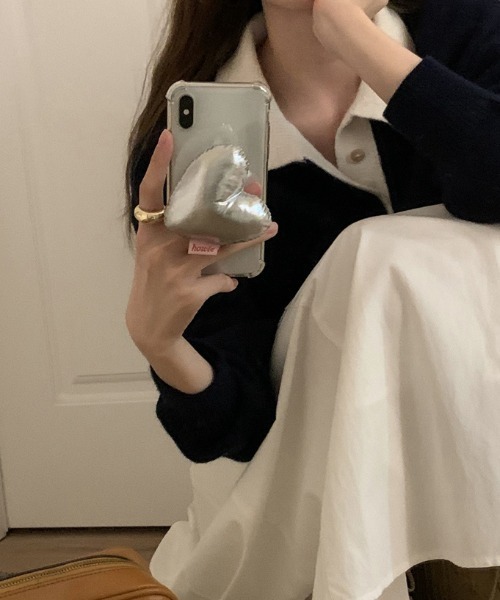 「ABITOKYO」 長袖ポロシャツ FREE ネイビー レディース_画像4